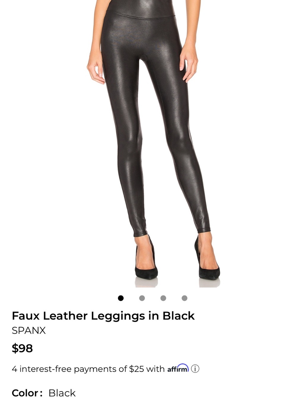 SPANX Faux Leather Leggings in Black